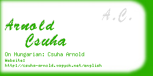 arnold csuha business card